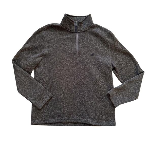 Nautica 1/4 zip Pullover sweatshirt Mens M Gray Fleece Athletic Athleisure Fall - Picture 1 of 13